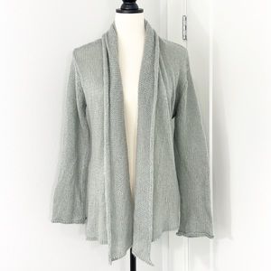 Wooden Ships Small/Medium Gray Green Knit Open Front Cardigan Sweater